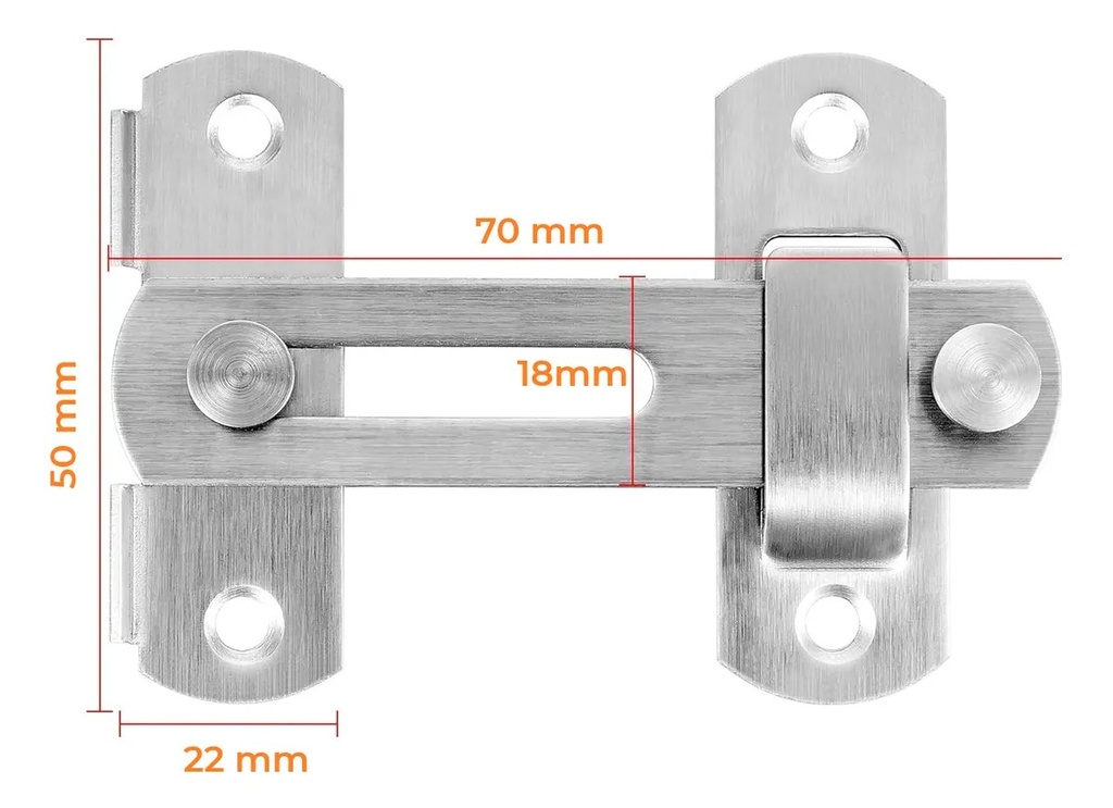 PASADOR TRABA RESORTE SC  BLANCO 35 x 35mm