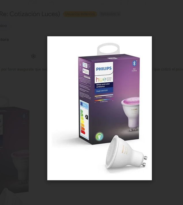 LAMPARA DICRO PHILIPS HUE RGB10 FULL BCO