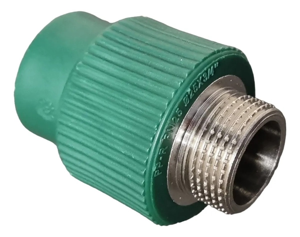 CUPLA FUSION 3/4 C/INSERTO METALICO MACHO