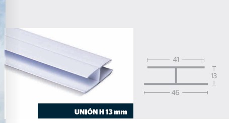 PERFIL PVC PERIMETRAL UNION H X 3 MTS